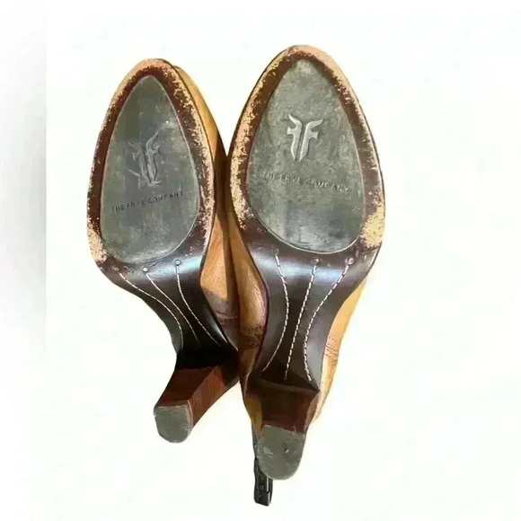 Frye Miranda Brown Leather Back
Zip Heeled Boots Size 9 100% leather - Picture 4 of 8